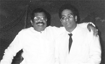 With Music Director Gangai Amaran in a TV Show